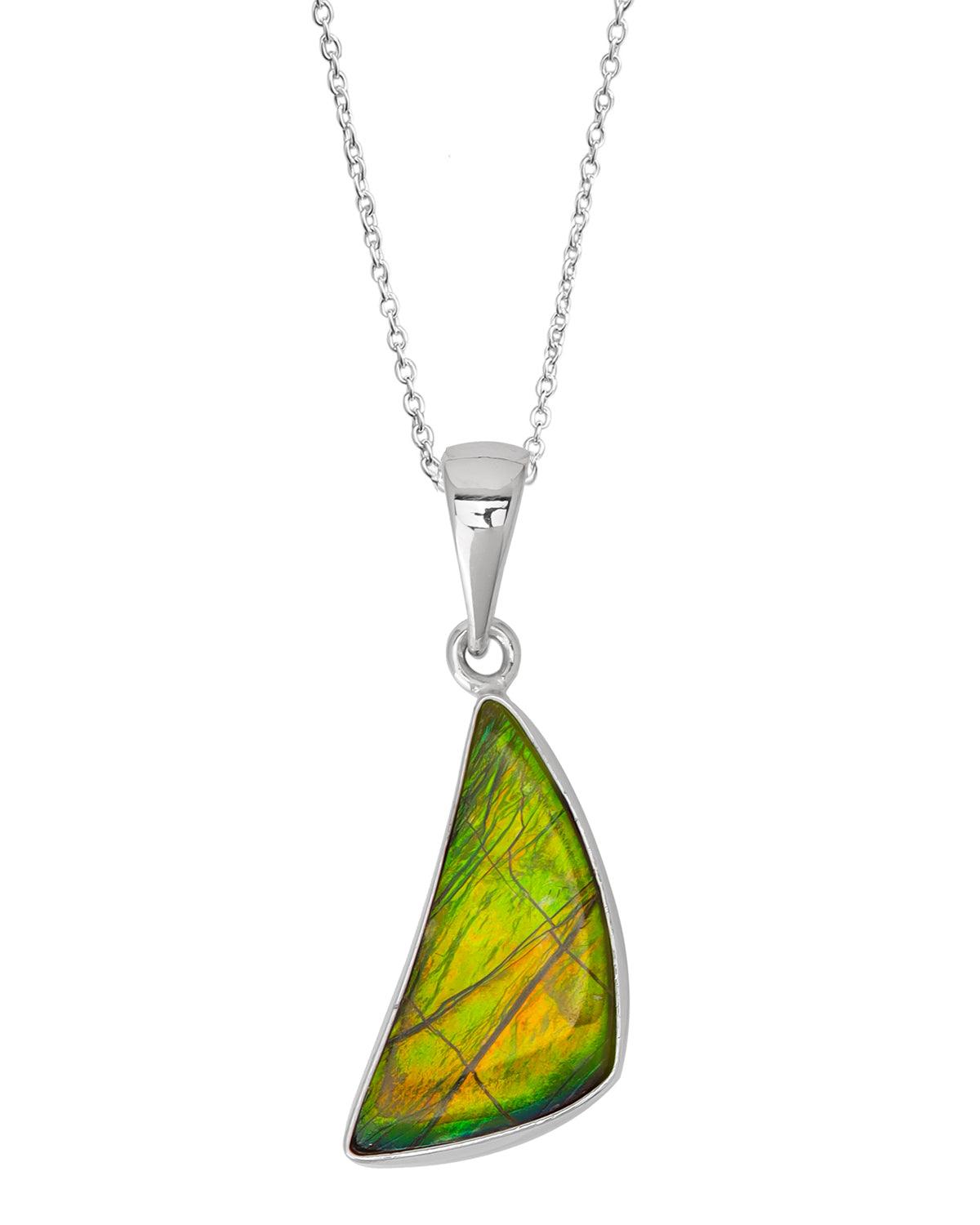 2.65 Ct. Ammolite 925 Sterling Silver Necklace Pendant Jewelry - YoTreasure