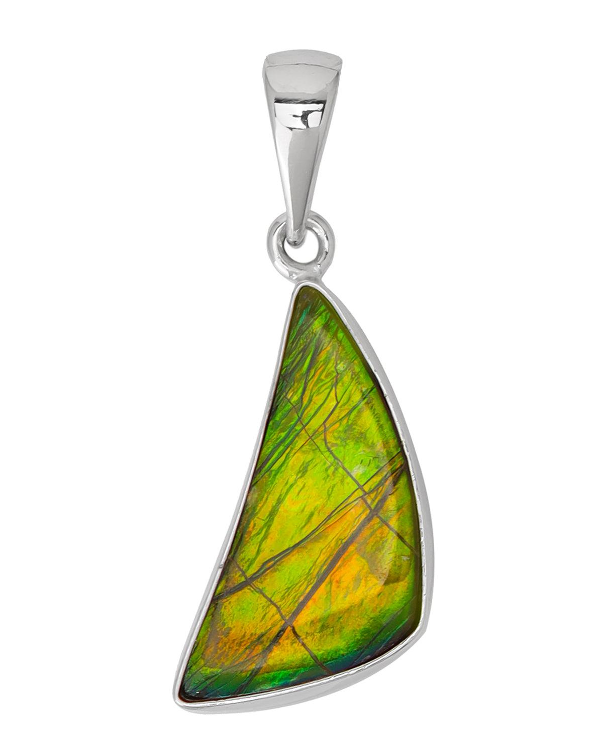 2.65 Ct. Ammolite 925 Sterling Silver Necklace Pendant Jewelry - YoTreasure