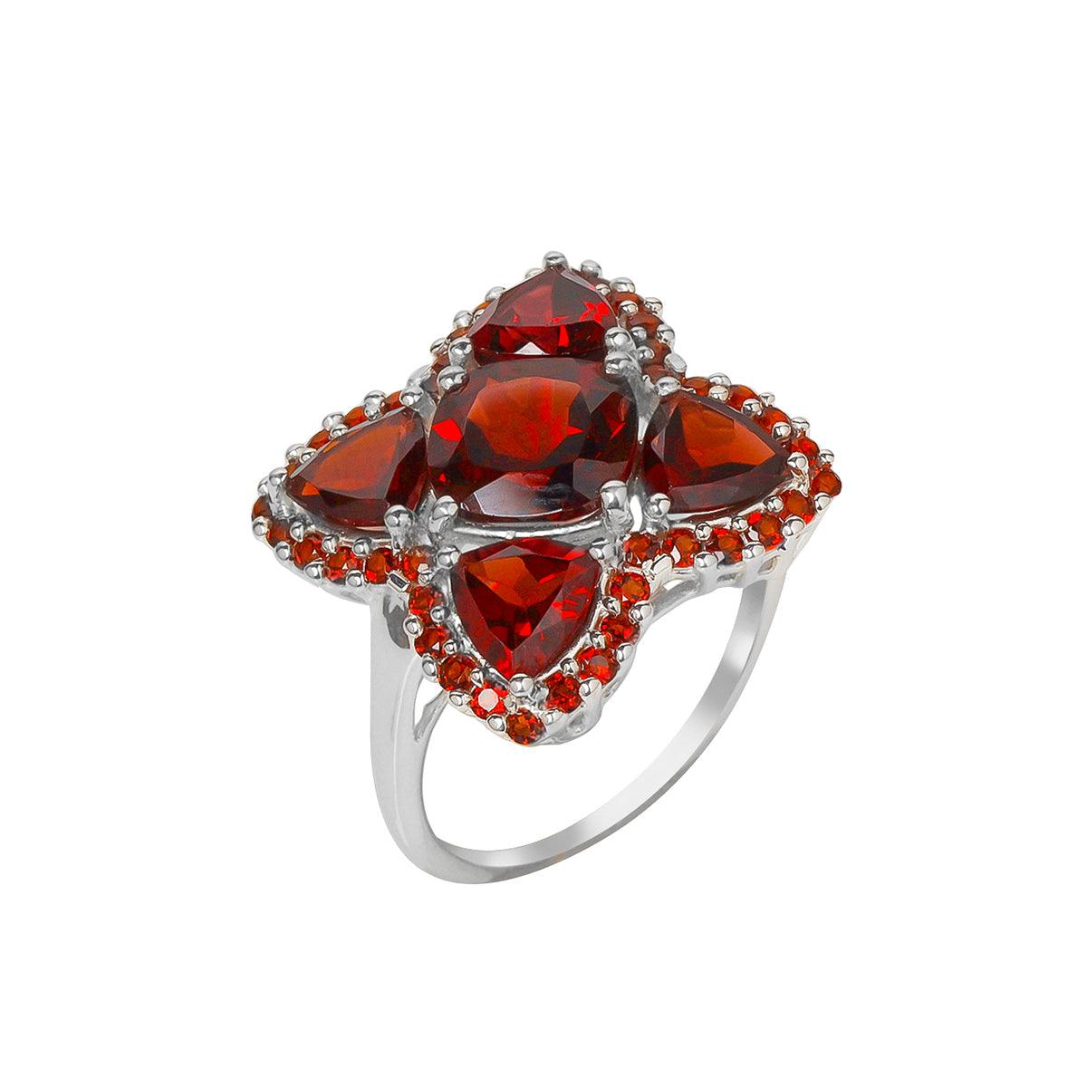 8x8 MM Garnet Solid 925 Sterling Silver Ring - YoTreasure