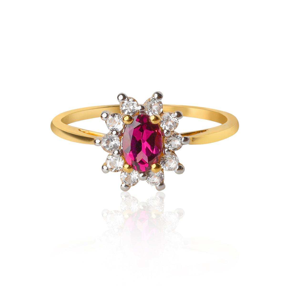 1.01 Ct. Rhodolite Garnet 10kt Yellow Gold Engagement Ring Jewelry - YoTreasure