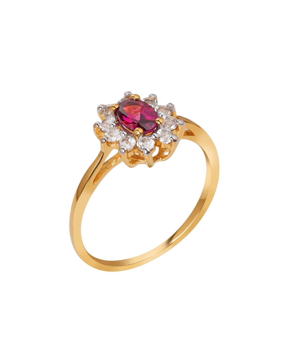 1.01 Ct. Rhodolite Garnet 10kt Yellow Gold Engagement Ring Jewelry - YoTreasure