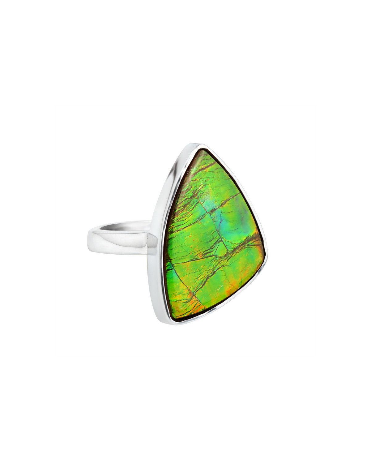 8.75 Ct. Ammoite Ring Solid 925 Sterling Silver Jewlry - YoTreasure