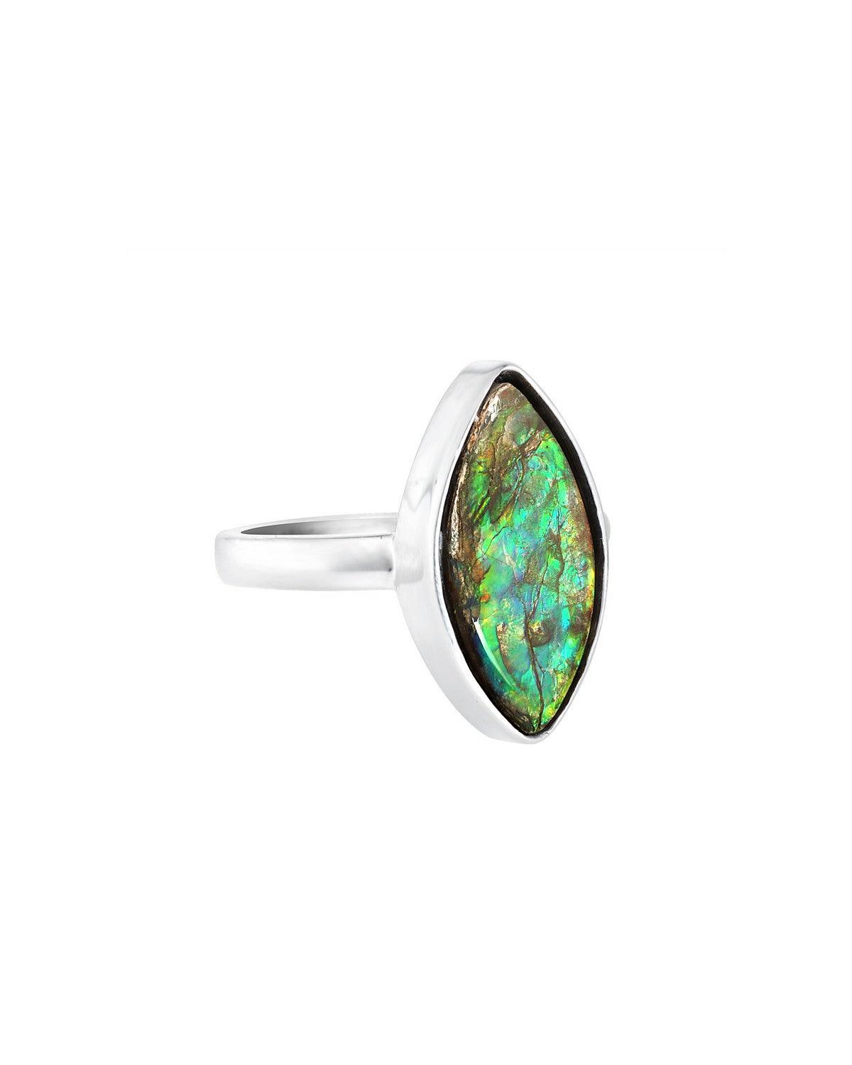 5.20 Ct. Ammoite Ring Solid 925 Sterling Silver Jewlry - YoTreasure