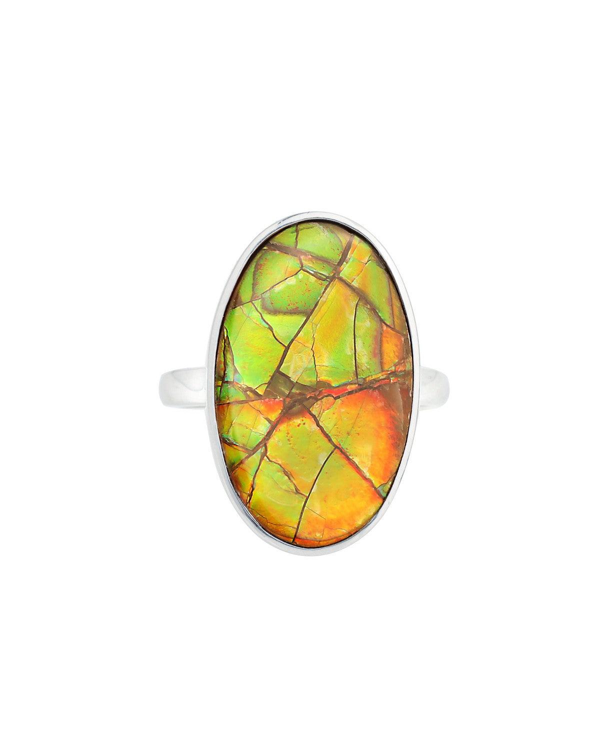 14.85 Ct. Ammoite Ring Solid 925 Sterling Silver Jewlry - YoTreasure