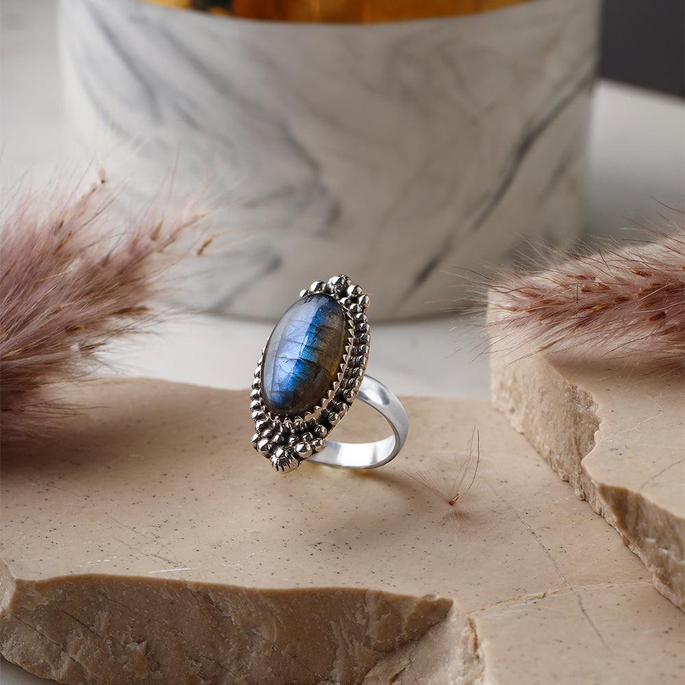 Buy Sauria Sterling Silver Labradorite Ring MADE TO ORDER,labradorite ring  sterling silver,gemstone ring,lizard silver ring, antique silver ring  Online at desertcartINDIA