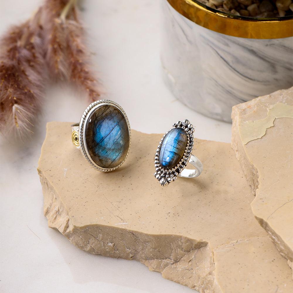 [New Arrivals]シルバー925リング-19号 Labradorite New Arrivals]シルバー925リング-19号 Labradorite