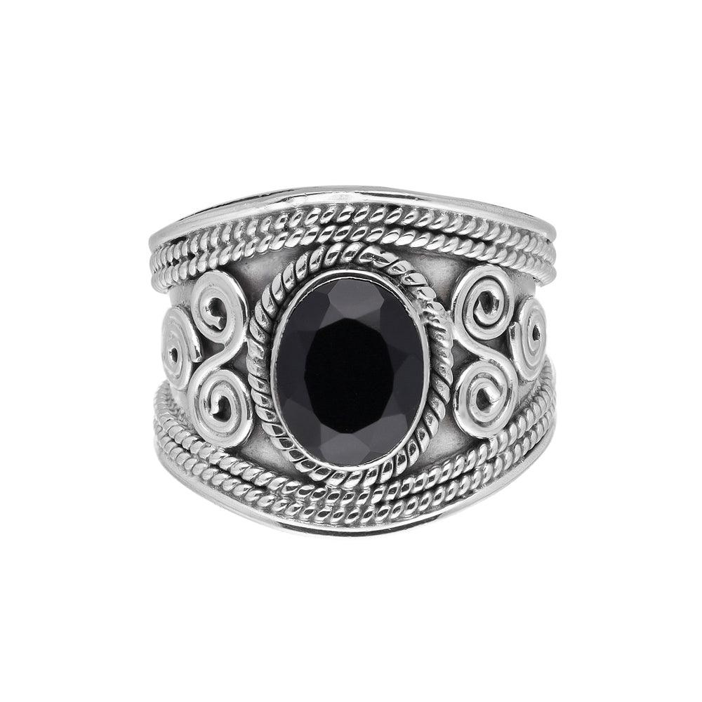 Black Onyx Ring Solid 925 Sterling Silver Gemstone Jewelry - YoTreasure