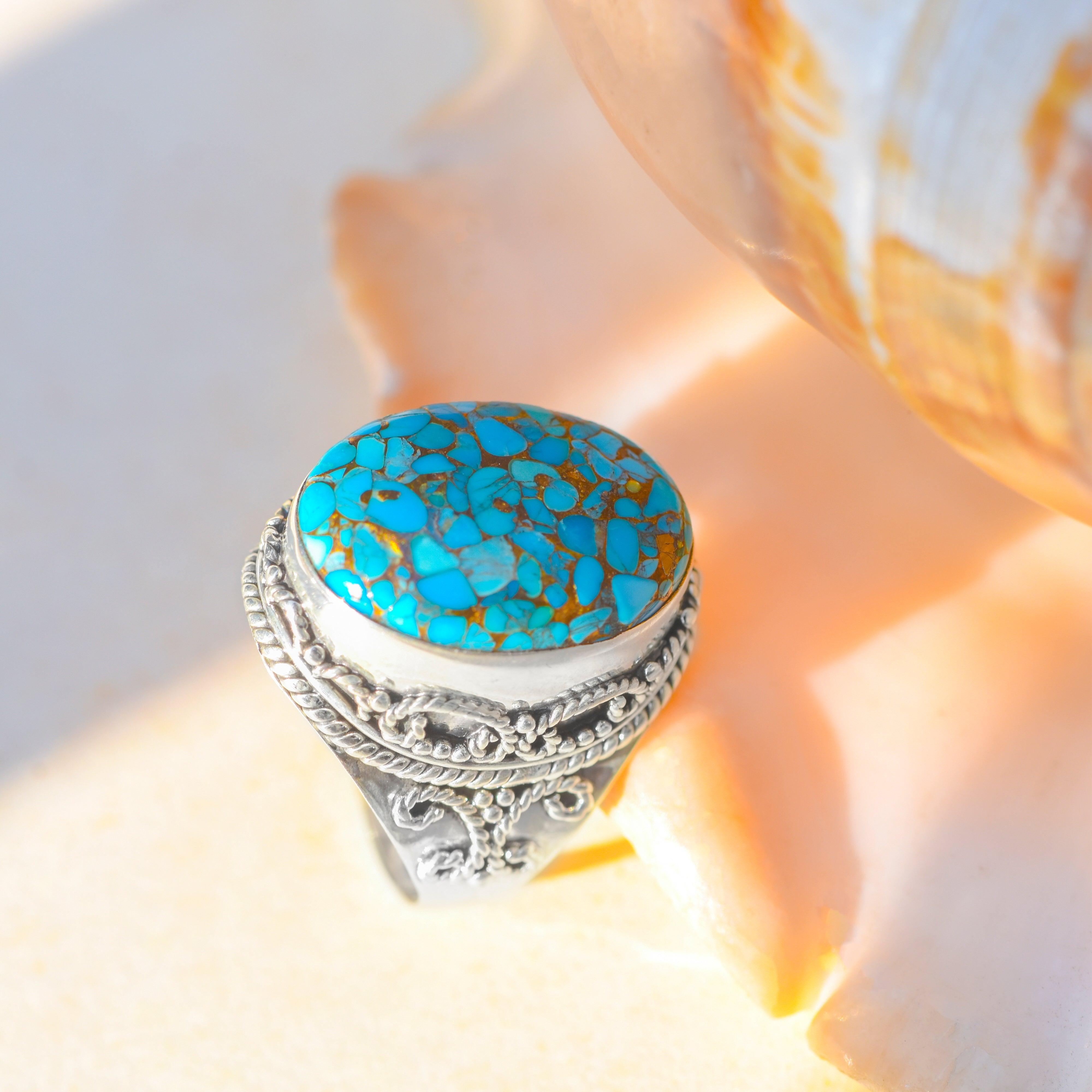 925 silver turquoise on sale rings