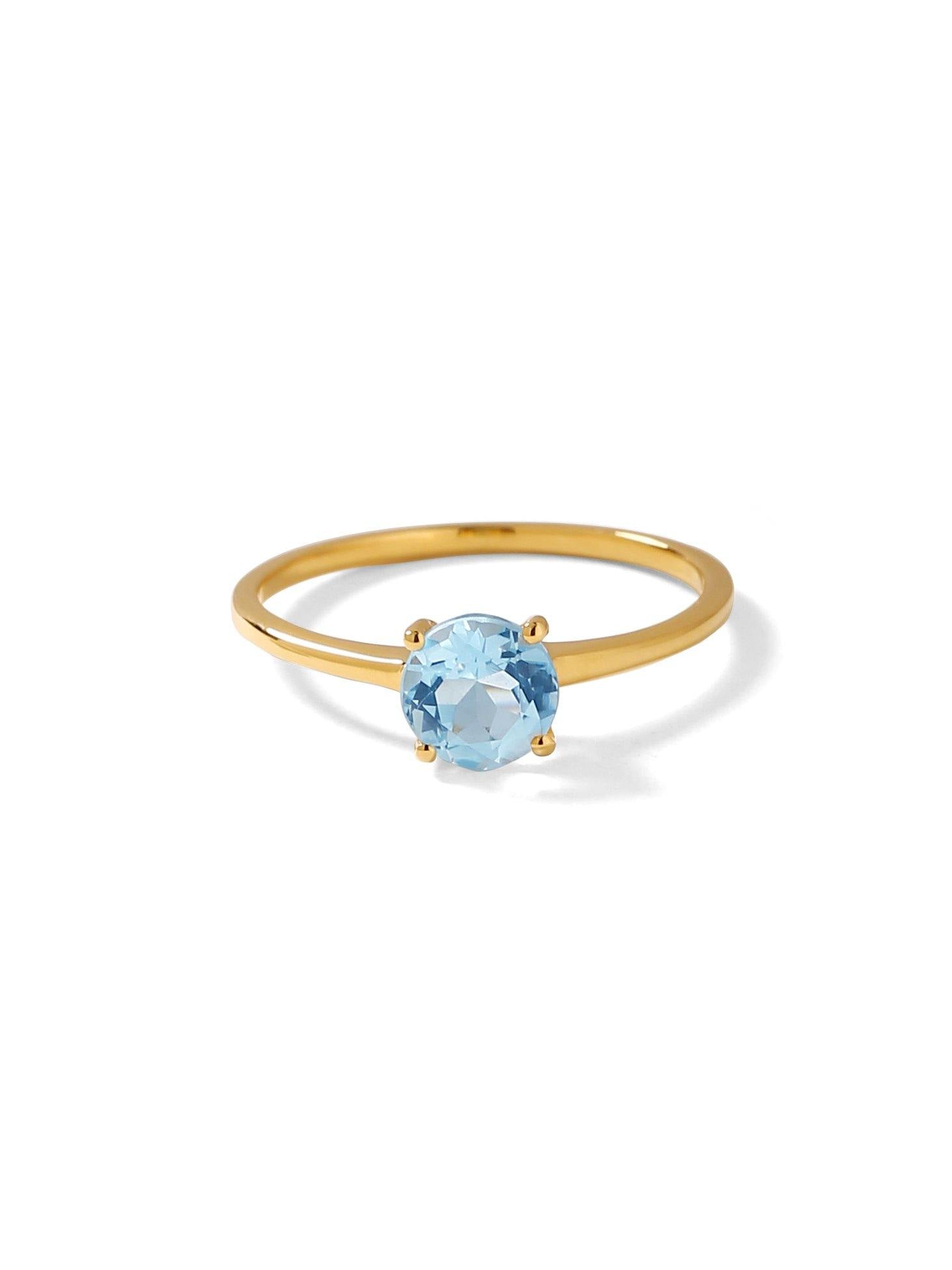 1.03 Ct Sky Blue Topaz Solid 10k Yellow Gold Solitaire Ring Jewelry - YoTreasure