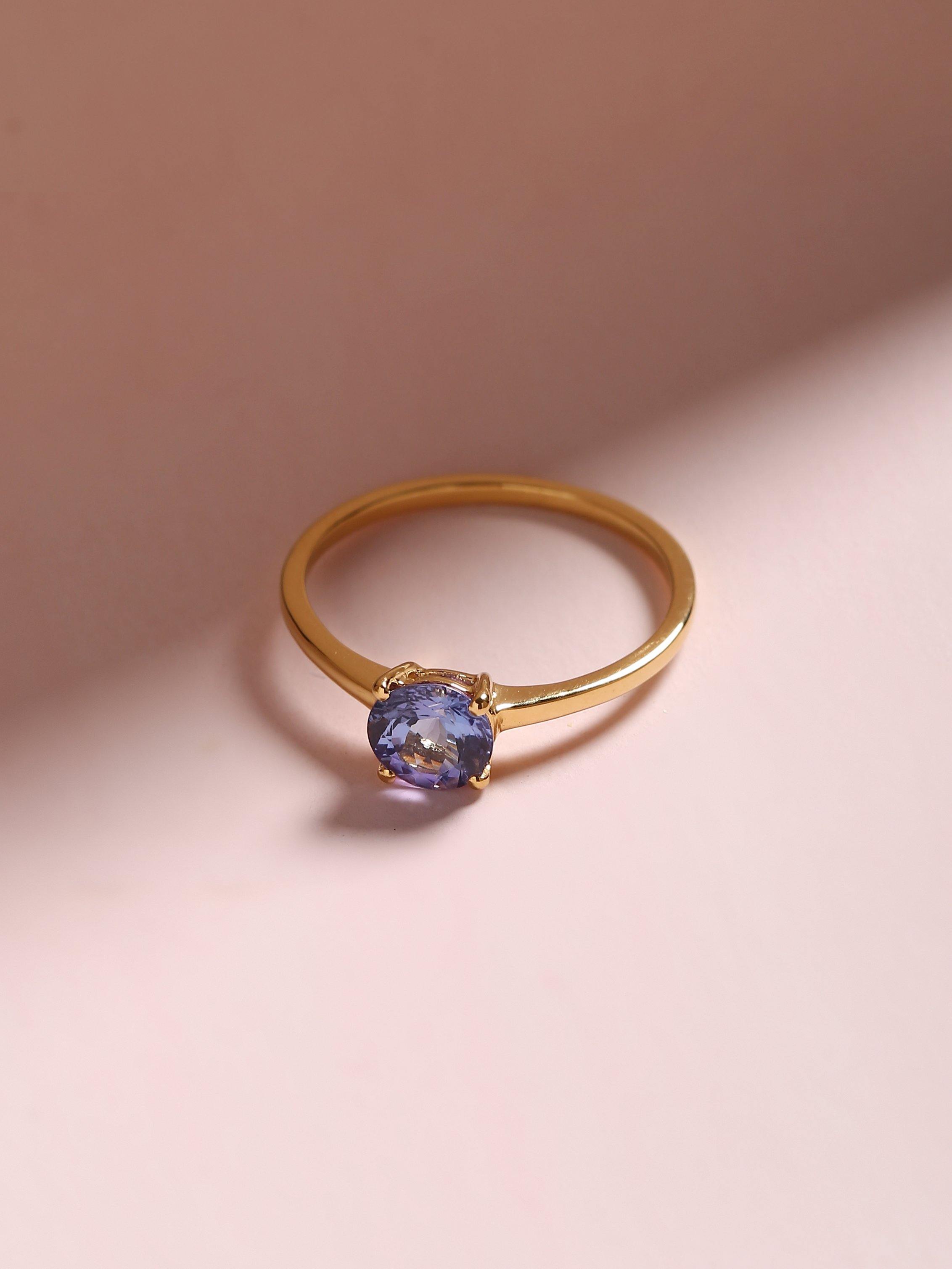 10k gold tanzanite popular ring