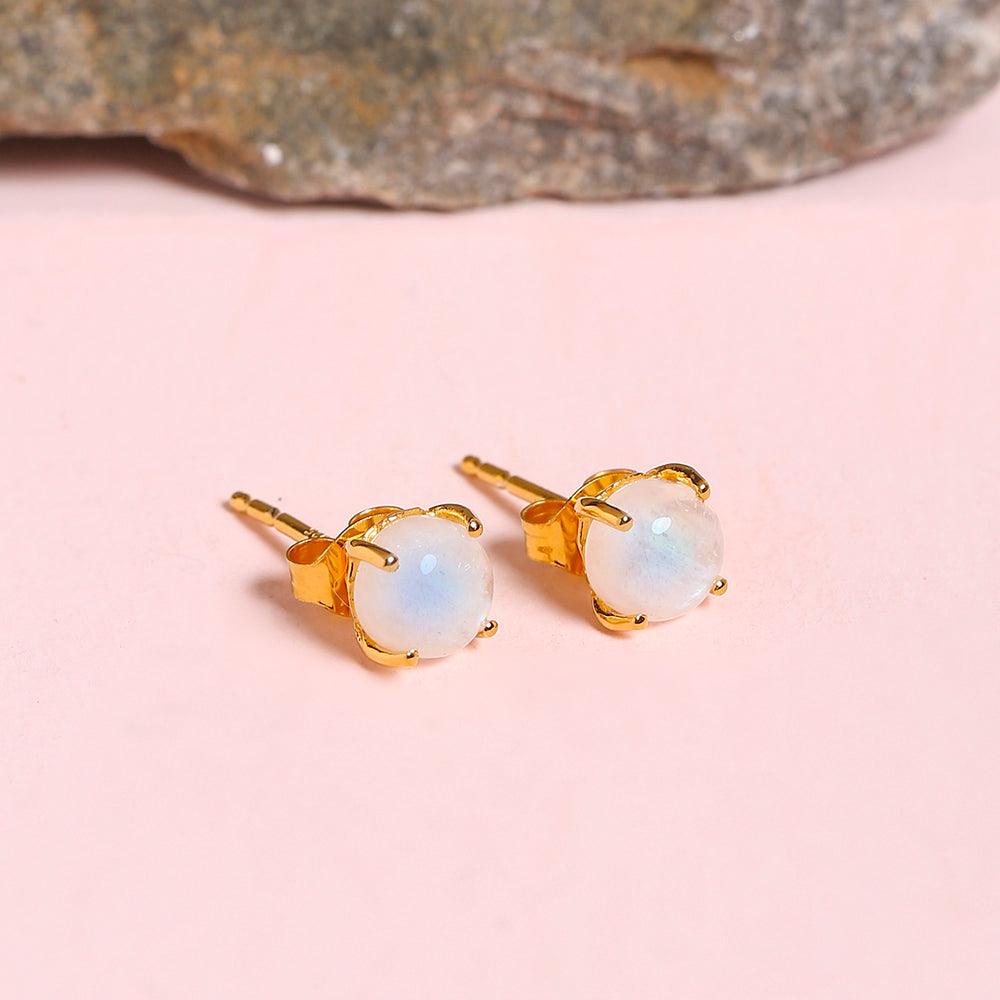 10k 2024 yellow gold crystal post earrings