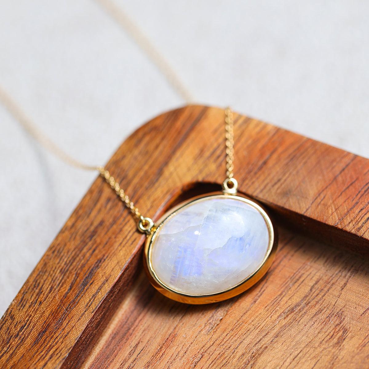 Buy Our Latest Collection Of Rainbow Moonstone Pendants in 14k Real Gold |  Chordia Jewels