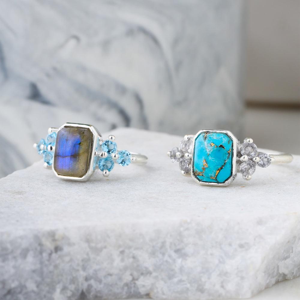 Swiss blue topaz discount ring, silver, blue topaz jewelry, promise ring