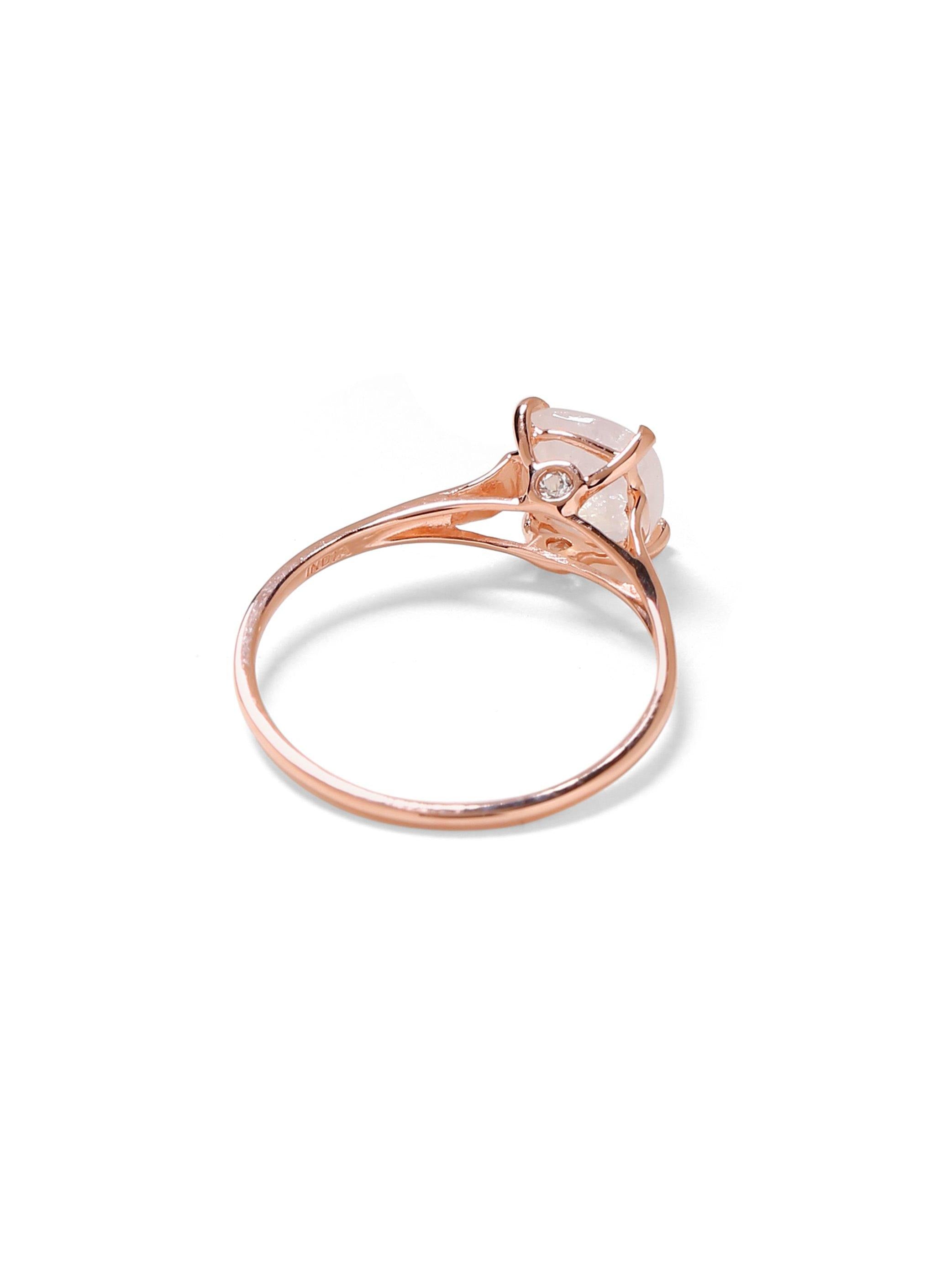 1.88 Cts Rainbow Moonstone Solid 10k Rose Gold Ring 1.88 Cts Rainbow Moonstone Solid 10k Rose Gold Ring