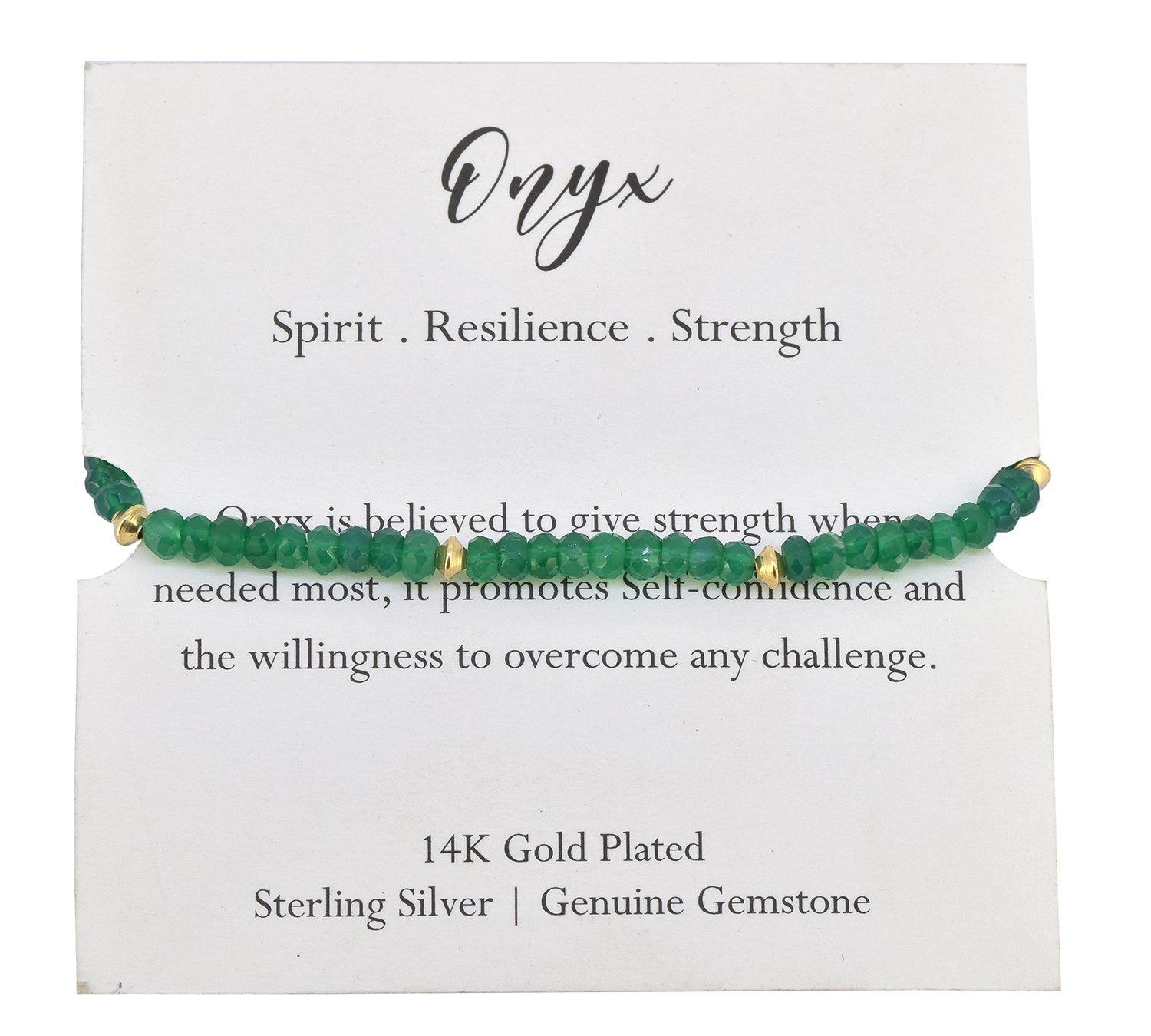 Green Onyx Solid 925 Sterling Silver Gold Plated Link Chain Bracelet 8" - YoTreasure