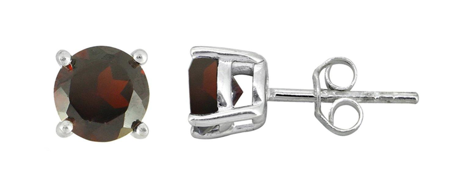 Natural Garnet Sterling Silver Gemstone Earrings - YoTreasure