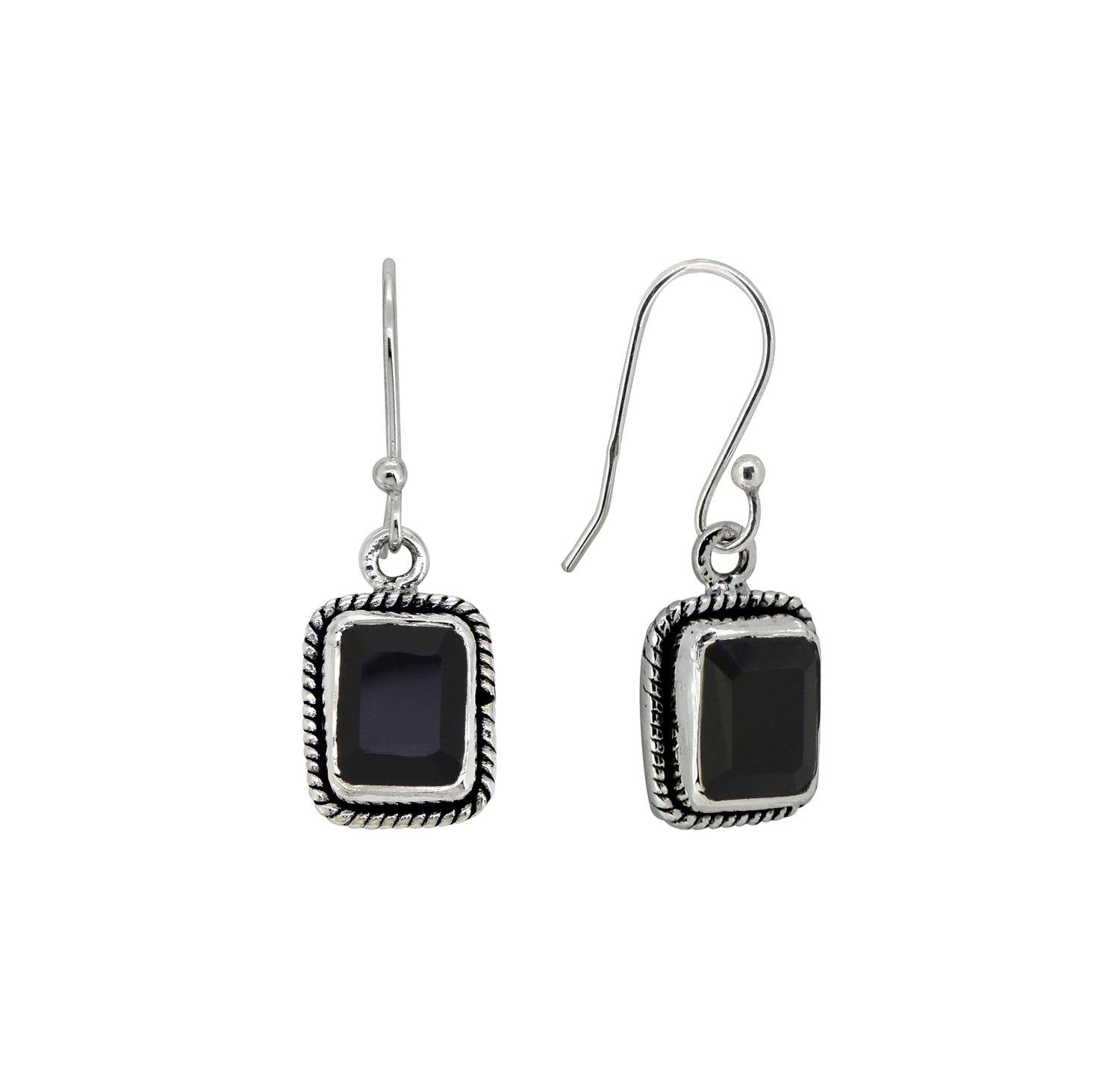 Black Onyx Solid 925 Sterling Silver Dangle Earrings Jewelry - YoTreasure