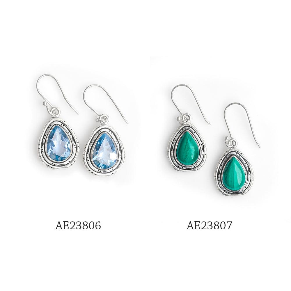 1.37" Blue Topaz Solid 925 Sterling Silver Dangle Earrings Jewelry - YoTreasure