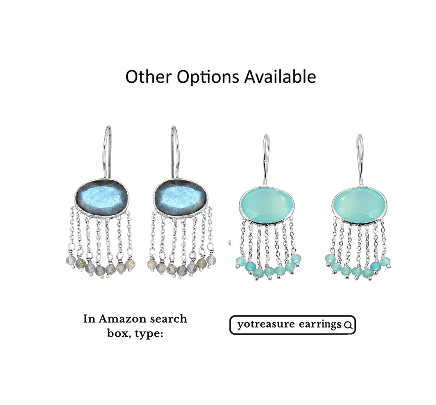 Aqua Chalcedony Solid 925 Sterling Silver Fixed Wire Chandelier Earrings Jewelry - YoTreasure