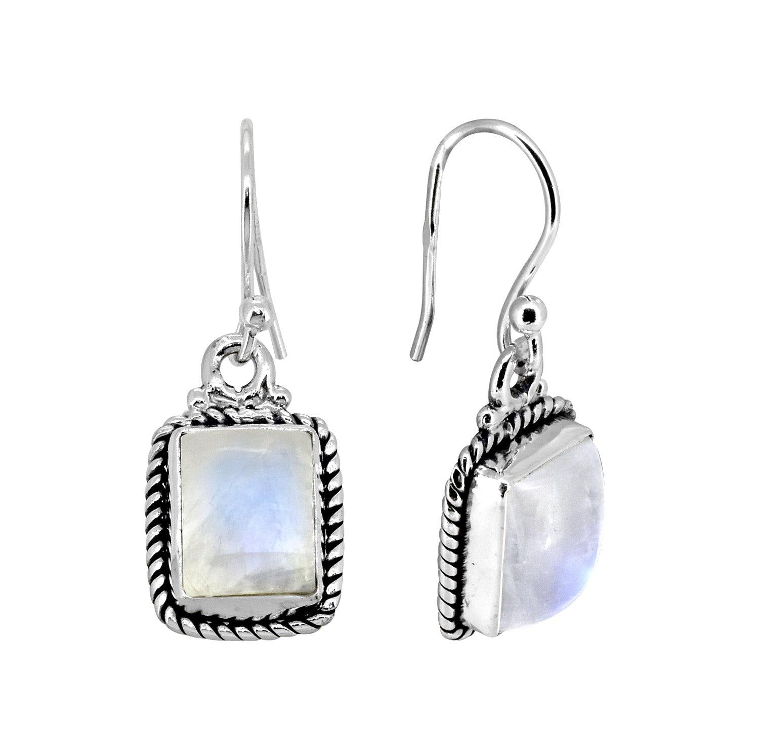 Rainbow Moonstone Solid 925 Sterling Silver Dangle Earrings Jewelry - YoTreasure