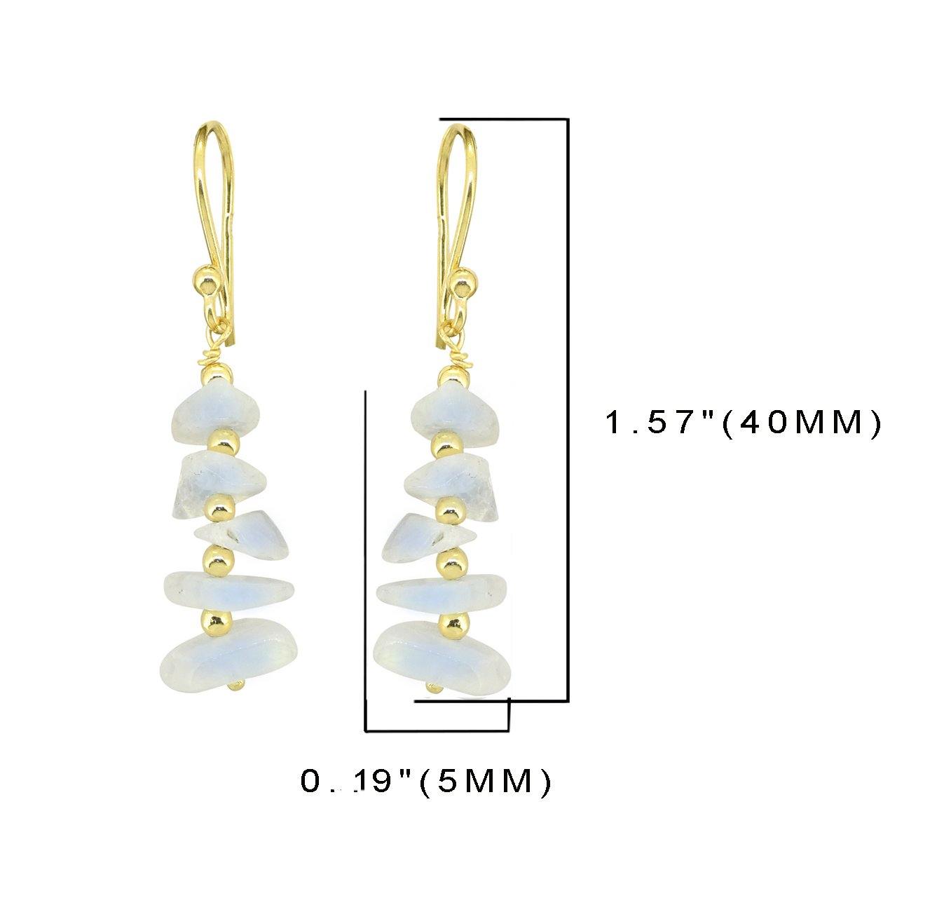 Moonstone Solid 925 Silver Gold Plated Dangle Earrings Jewelry - YoTreasure