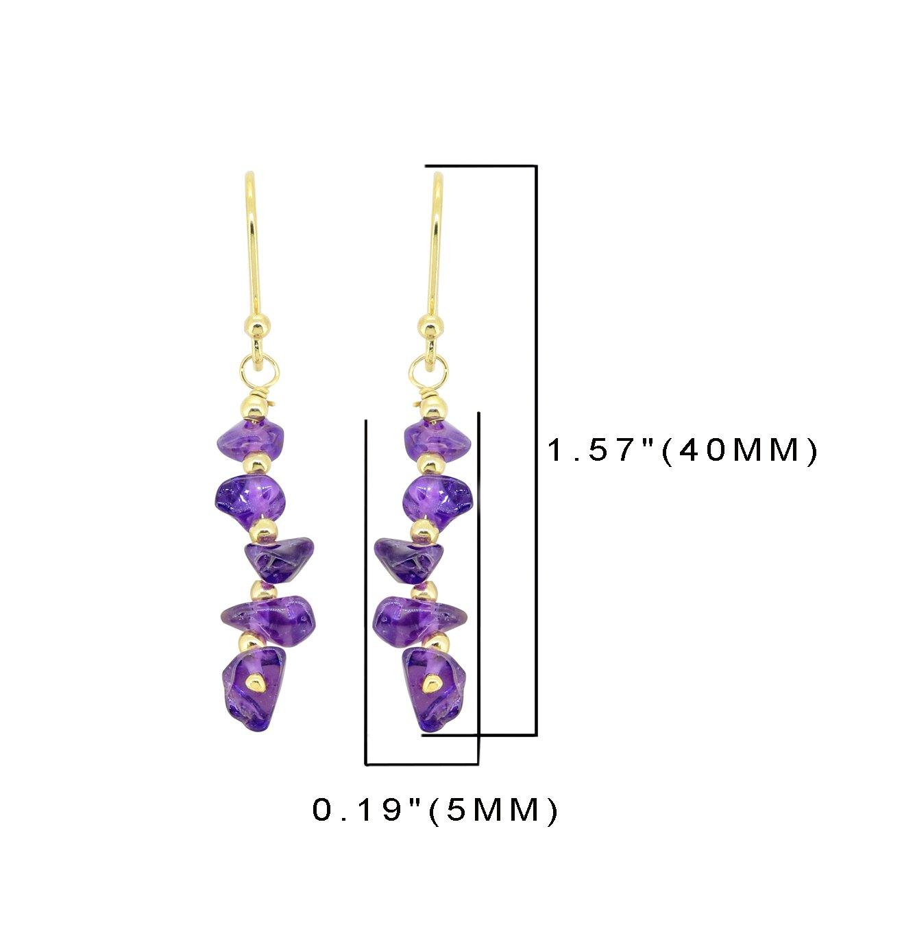 Amethyst Solid 925 Silver Gold Plated Dangle Earrings Jewelry - YoTreasure