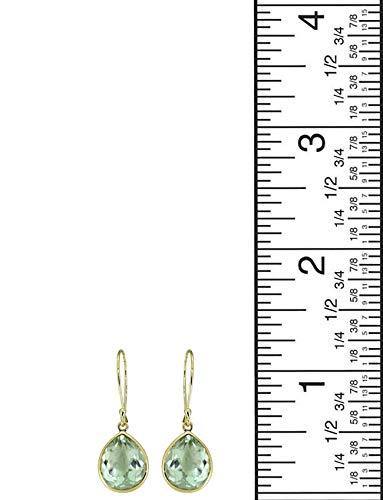 7.10 ct Green Amethyst 10k Yellow Gold Dangle Earrings - YoTreasure