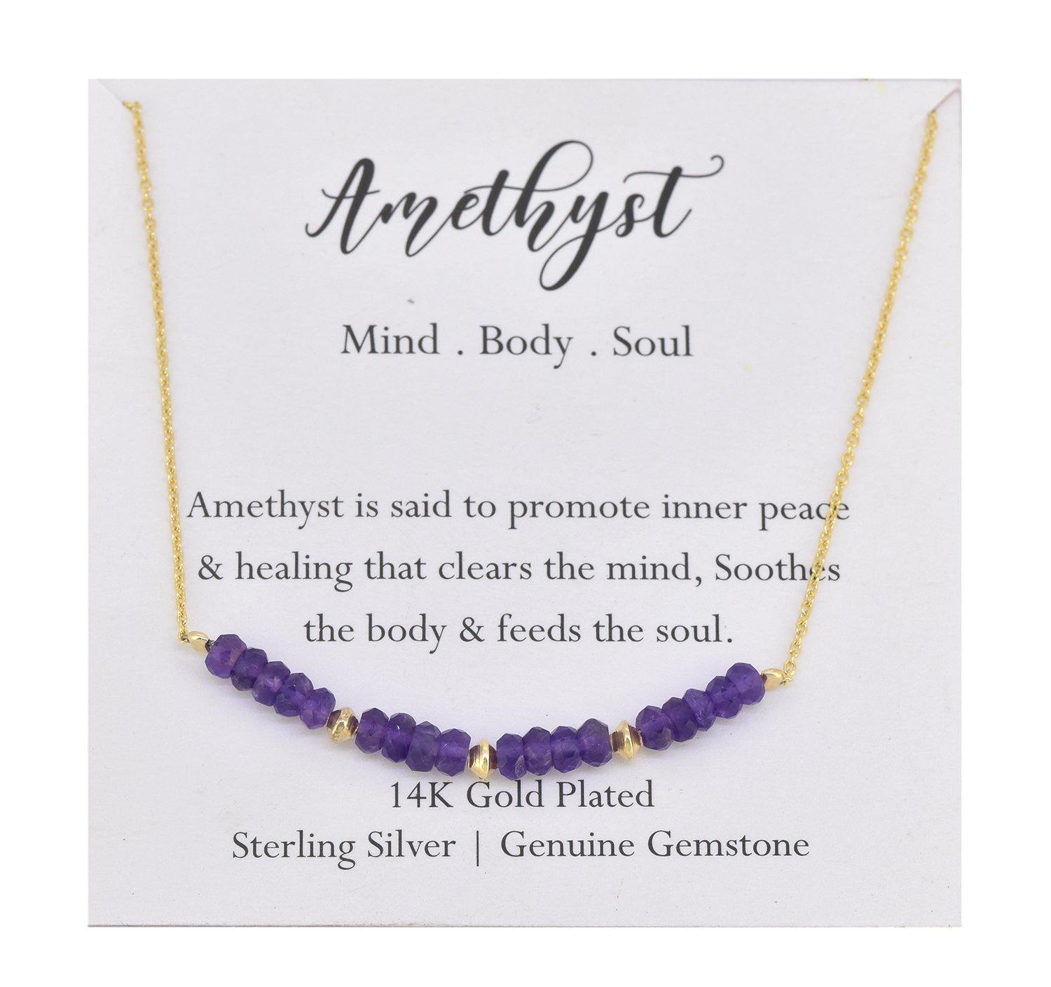 Amethyst Solid 925 Sterling Silver Gold Plated Chain Pendant Necklace Jewelry - YoTreasure