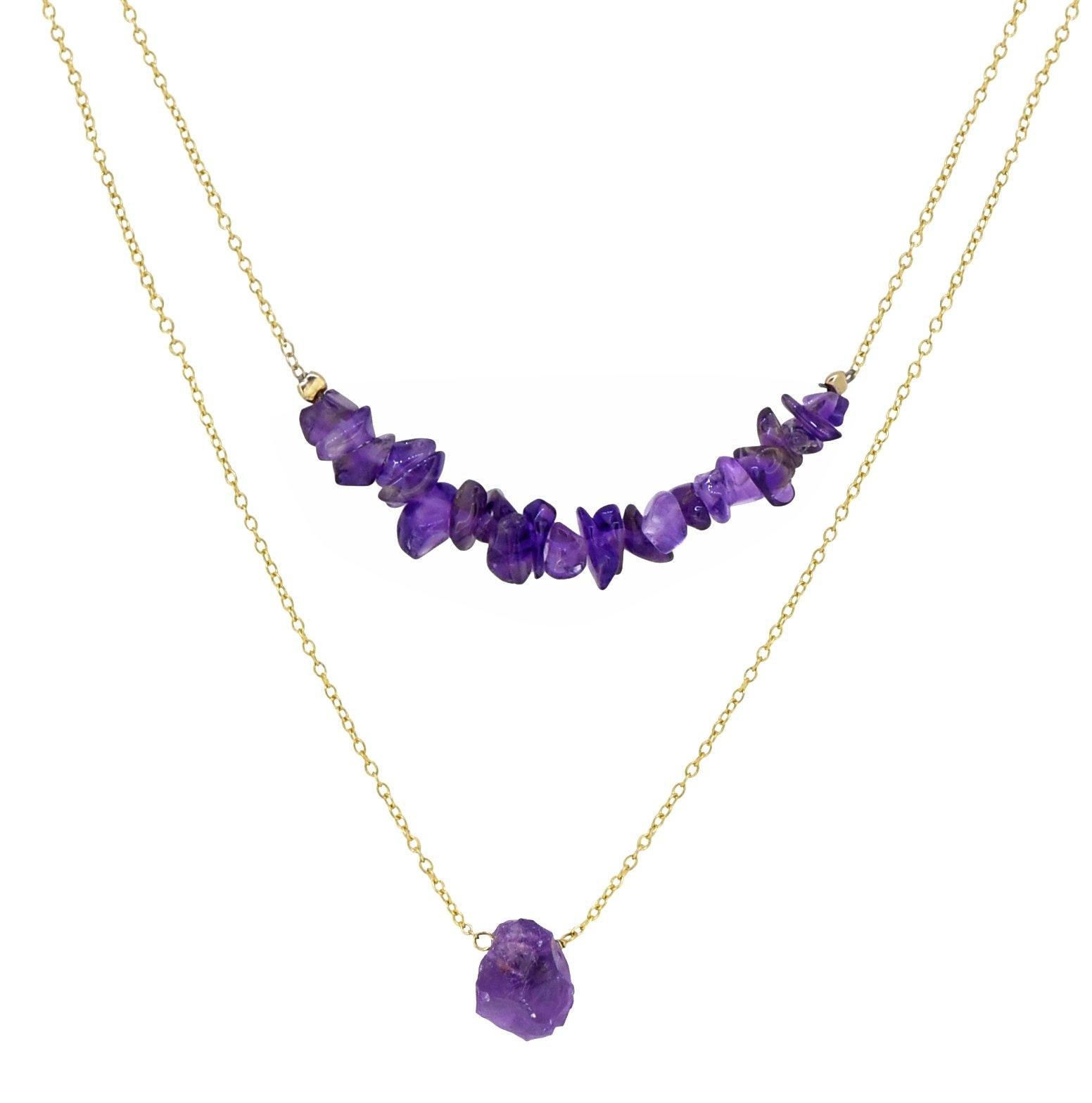 Amethyst store and Gold-filled Layered Necklace Set