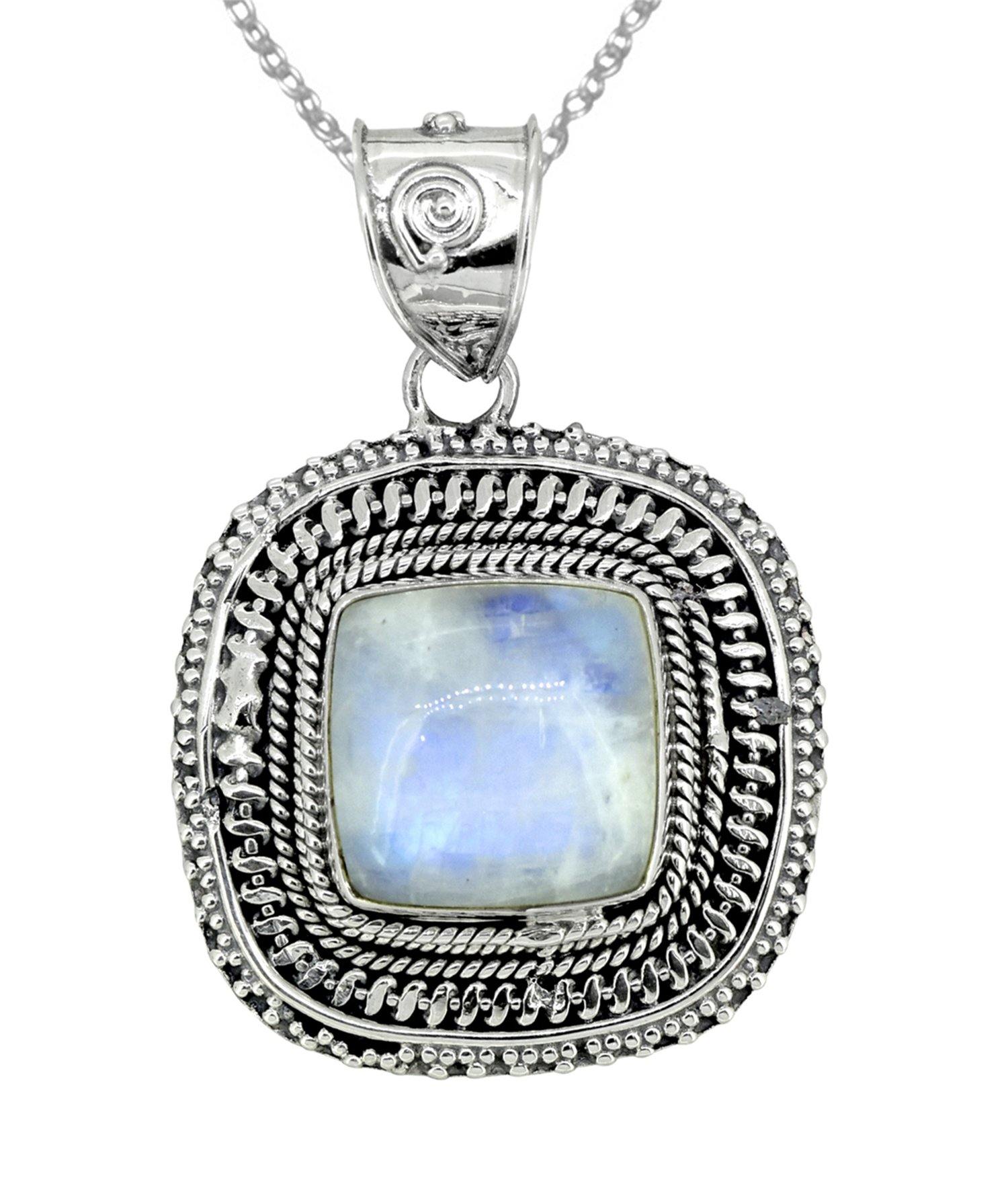 Moonstone Solid 925 Sterling Silver Chain Pendant Jewelry - YoTreasure
