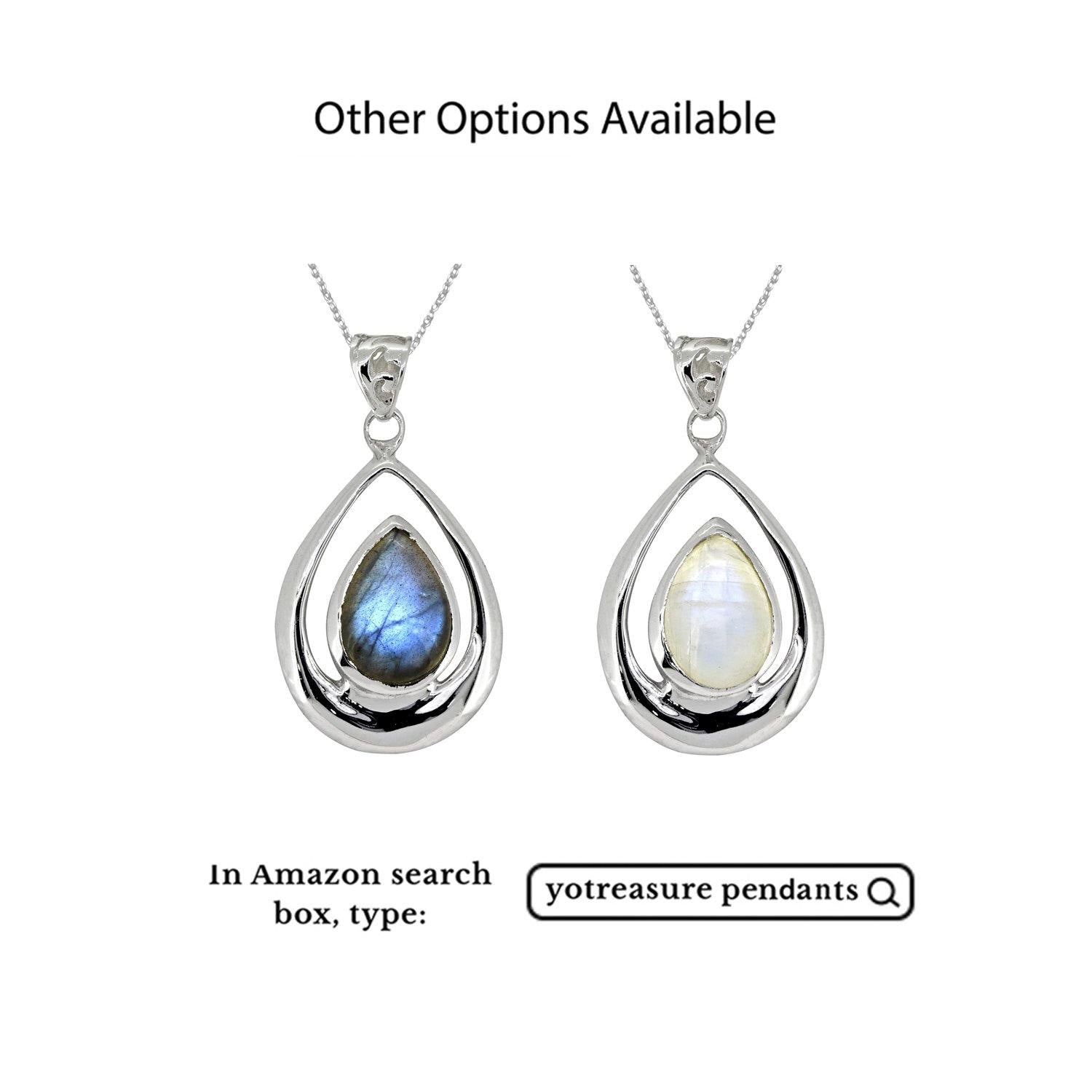 Rainbow Moonstone Solid 925 Sterling Silver Chain Pendant Jewelry - YoTreasure