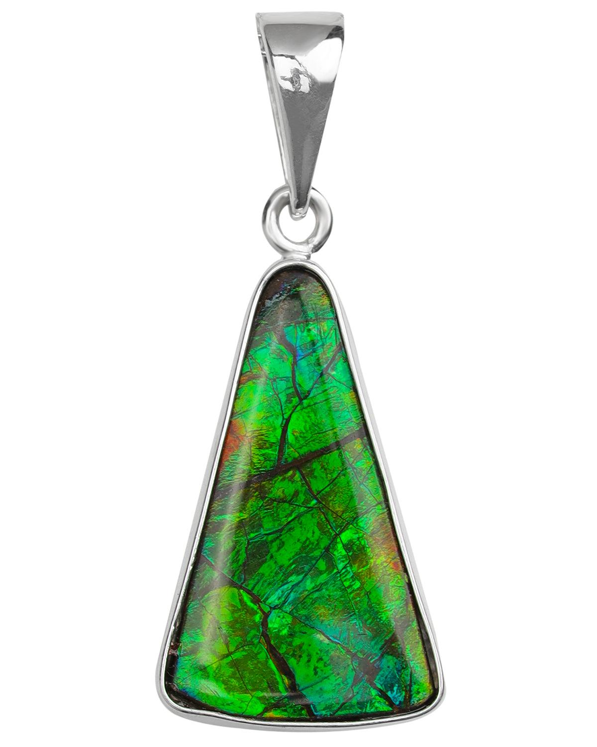 6.50 Ct. Ammolite 925 Sterling Silver Necklace Pendant Jewelry - YoTreasure