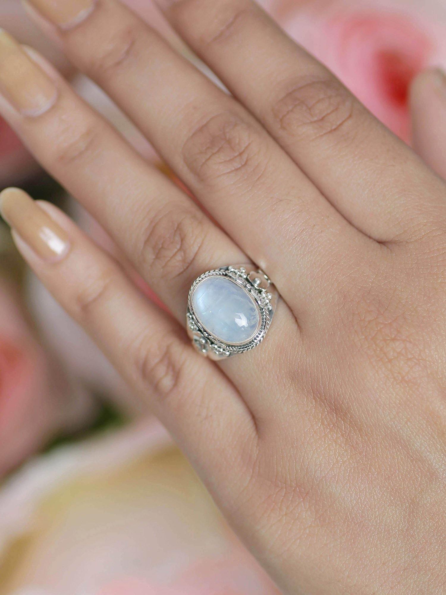 Genuine clearance moonstone ring