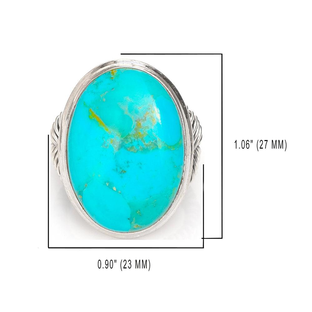 Mohave Turquoise Solid 925 Sterling Silver Cocktail Ring Jewelry - YoTreasure