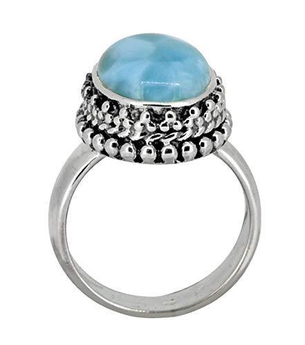 Larimar Solid 925 Sterling Silver Ring Jewelry - YoTreasure