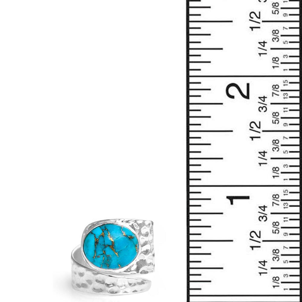 Blue Copper Turquoise Solid 925 Sterling Silver Designer Ring - YoTreasure