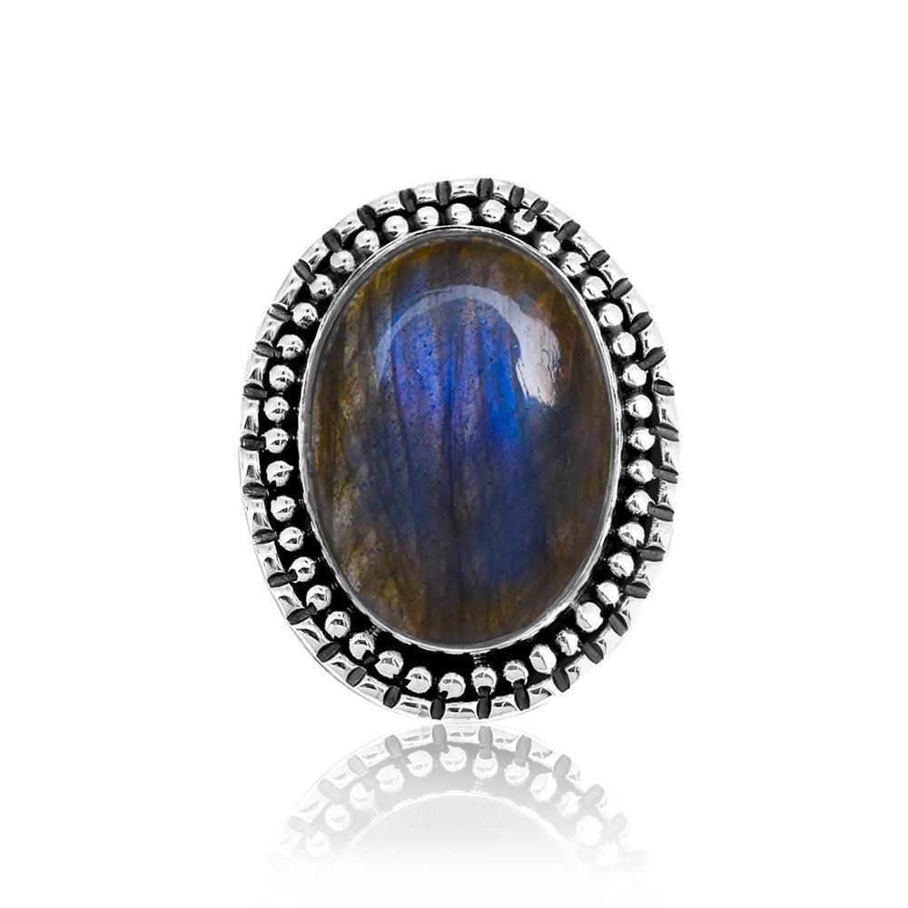Labradorite Solid 925 Sterling Silver Gemstone Ring Jewelry - YoTreasure