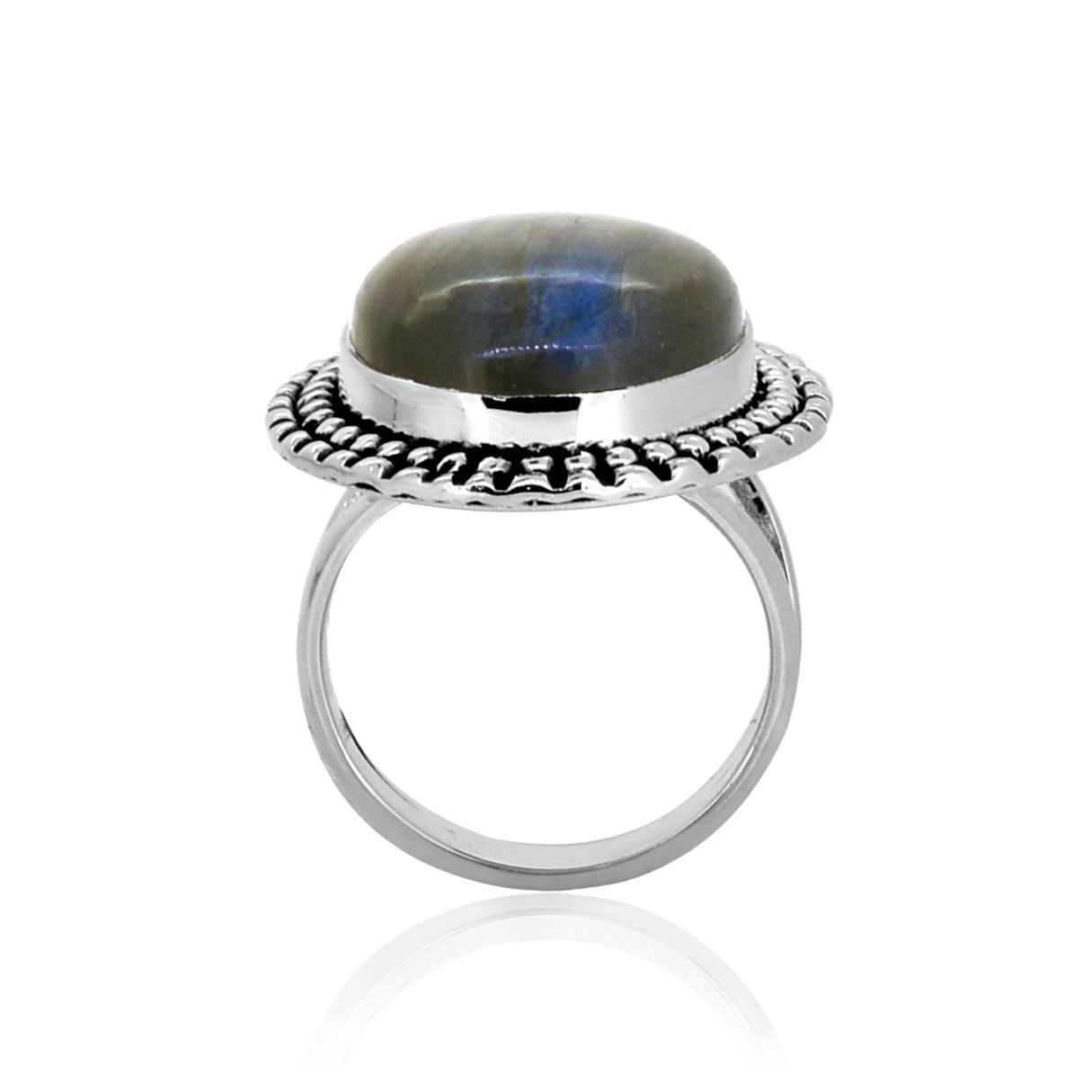 Labradorite Solid 925 Sterling Silver Gemstone Ring Jewelry - YoTreasure