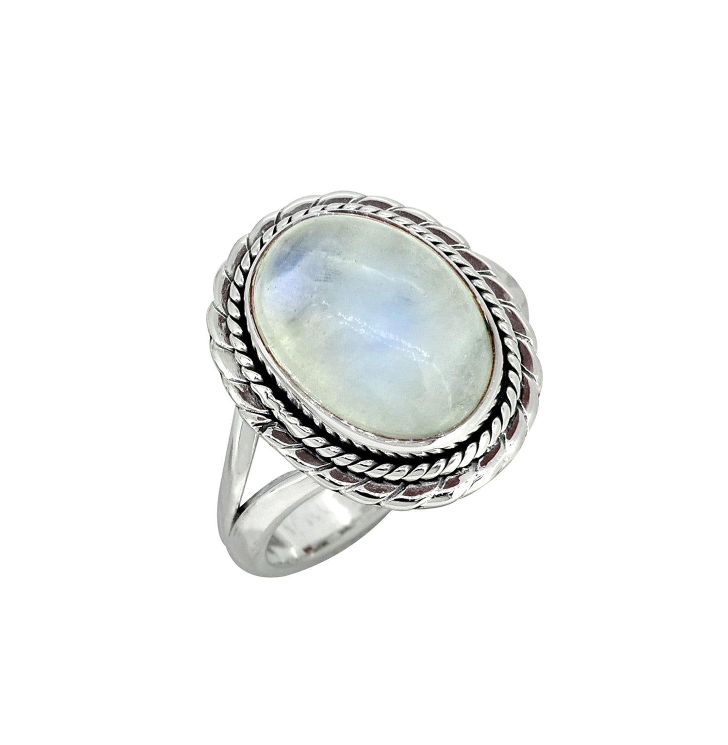 Moonstone Ring Solid 925 Sterling Silver Jewelry - YoTreasure