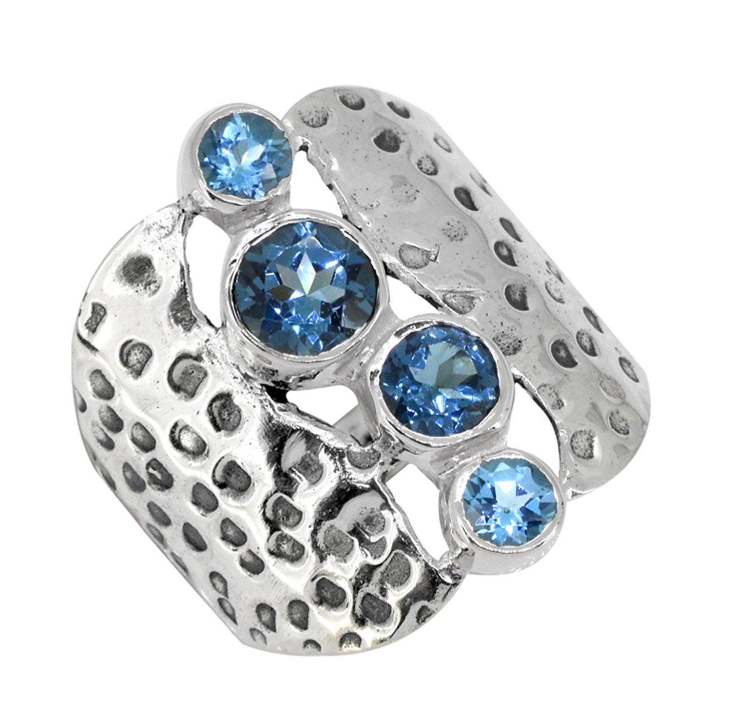 London Blue Topaz Solid 925 Sterling Silver Designer Ring Jewelry - YoTreasure