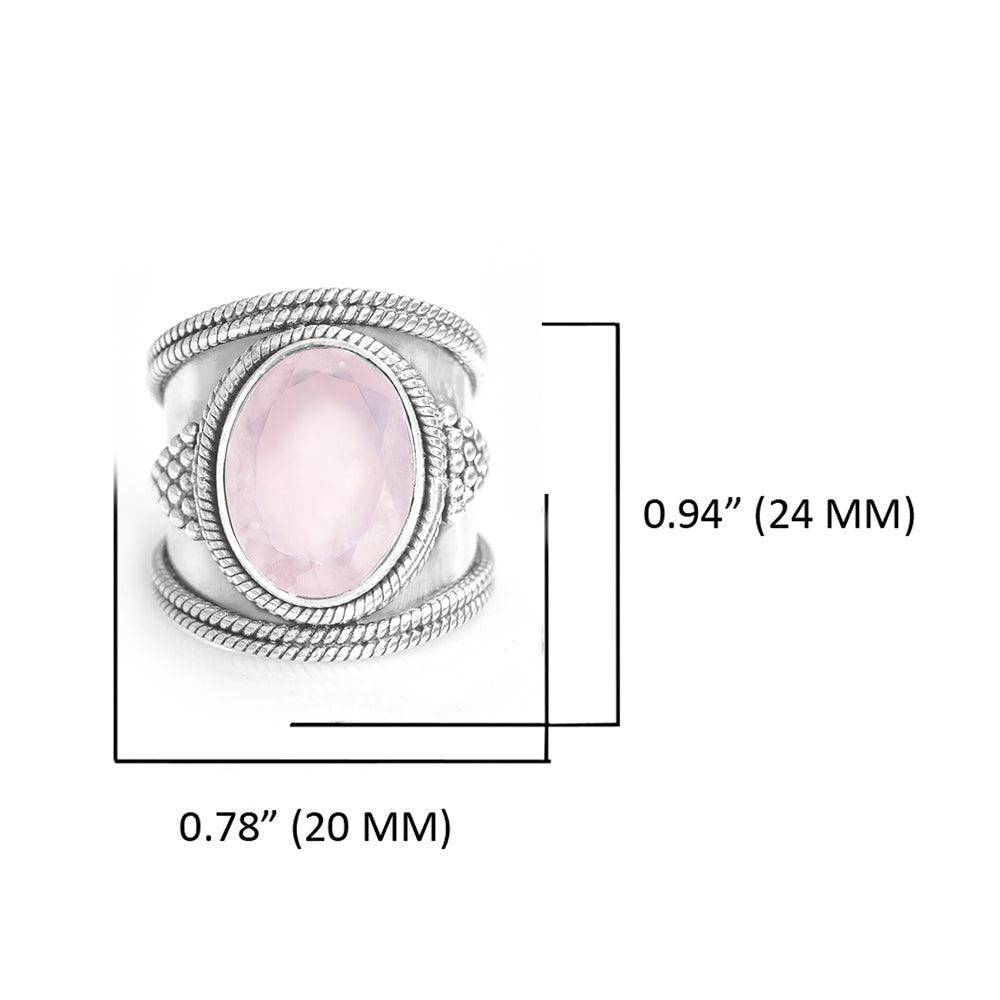 Rose Quartz Solid 925 Sterling Silver Ring - YoTreasure