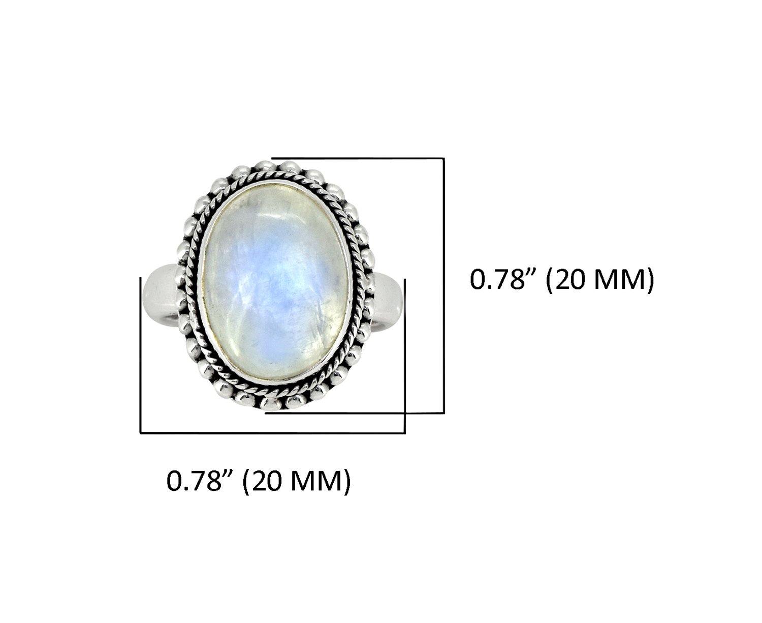 12x16 MM Rainbow Moonstone Solid 925 Sterling Silver Designer Ring - YoTreasure
