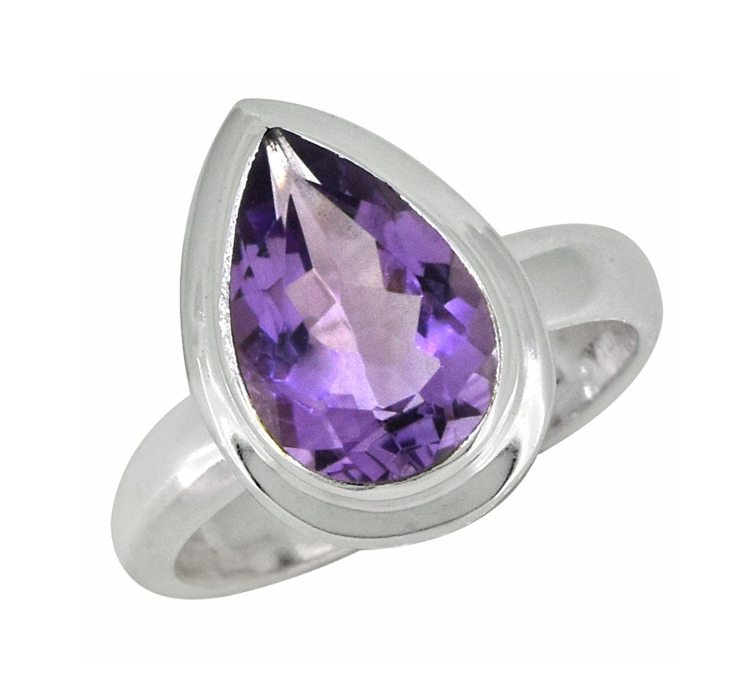 Amethyst Solid 925 Sterling Silver Ring Jewelry - YoTreasure