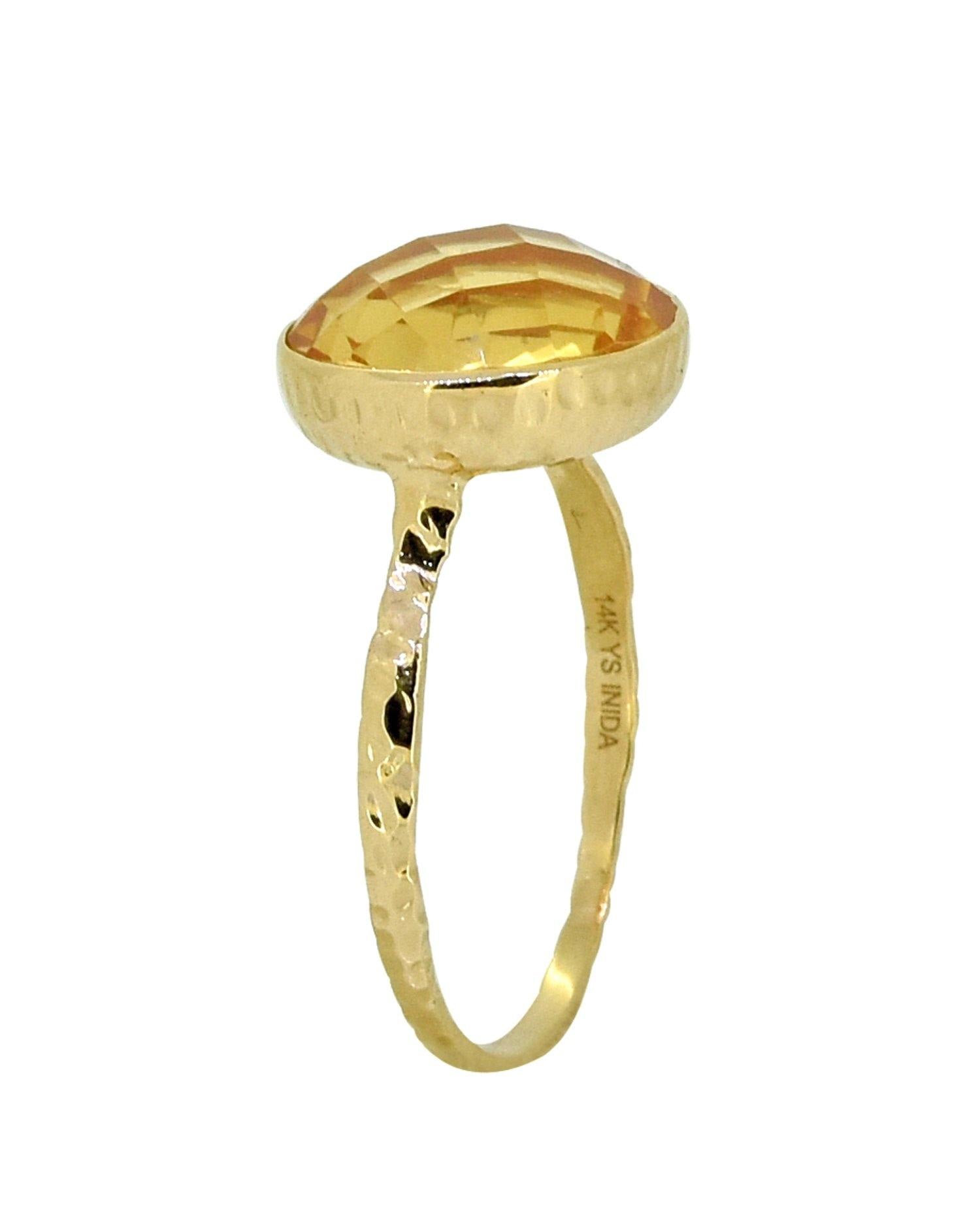5.60 Ct Citrine Solid 14k Yellow Gold Ring Jewelry - YoTreasure