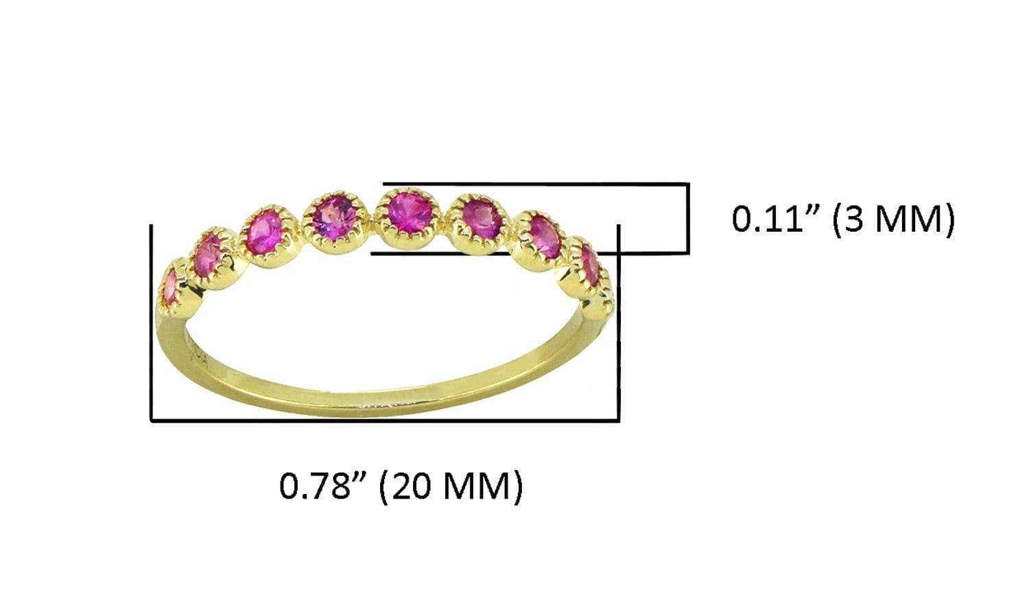 0.36 ct Pink Sapphire Solid 14k Yellow Gold Eternity Band Ring Jewelry - YoTreasure
