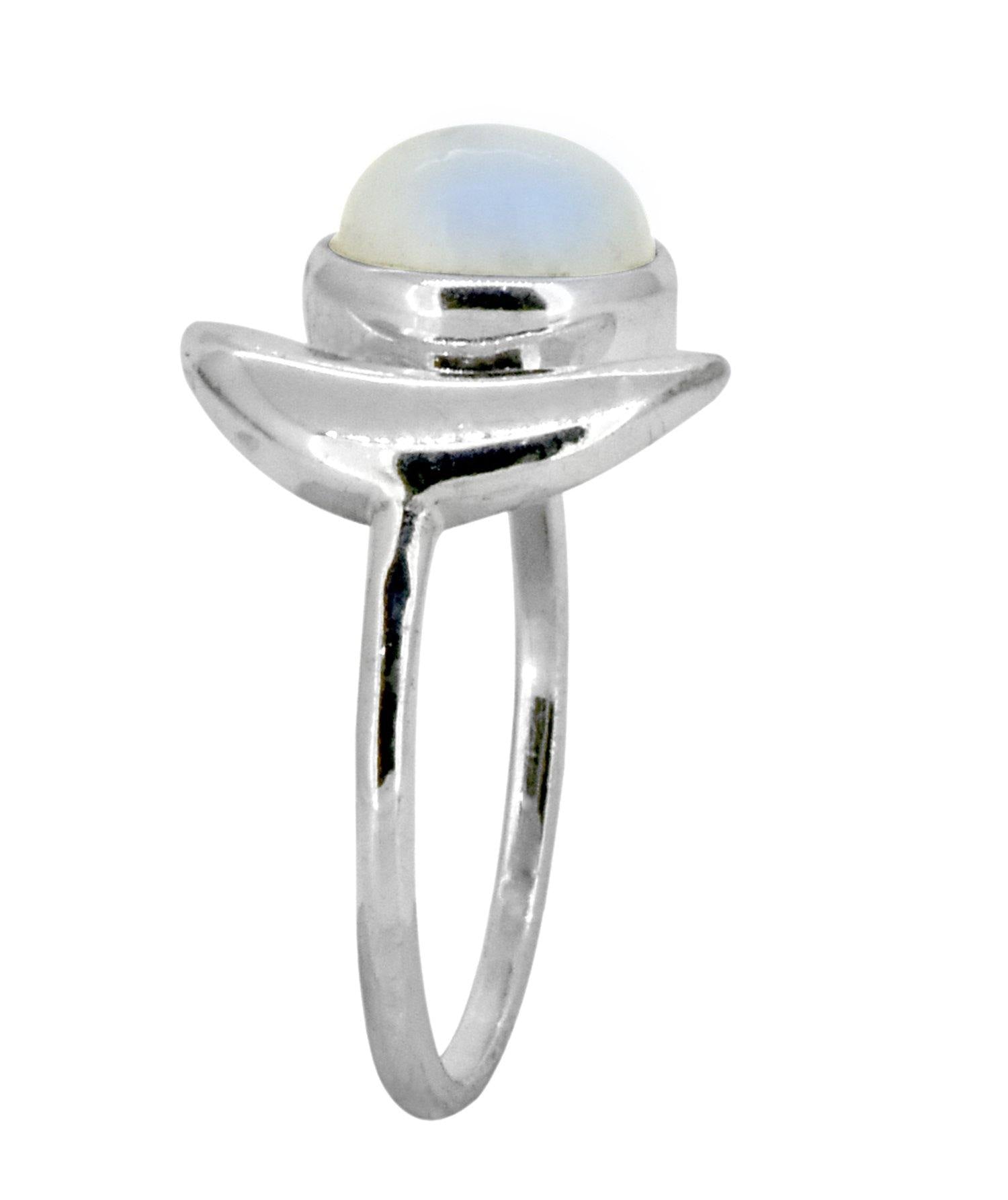 Rainbow Moonstone Solid 925 Sterling Silver Designer Ring Jewelry - YoTreasure