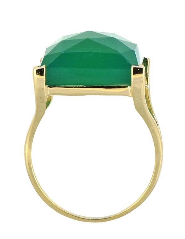 28 ct quartz with green onyx 2024 statement sterling ring