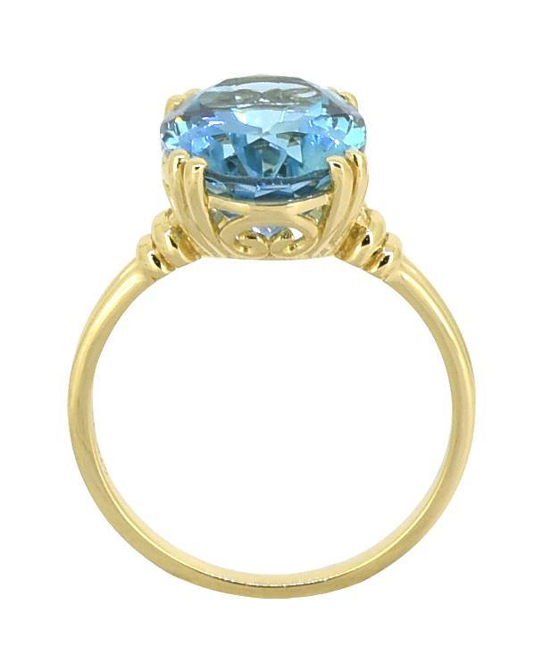 Sky Blue Topaz Solid 925 Sterling Silver Gold Plated Ring Jewelry - YoTreasure