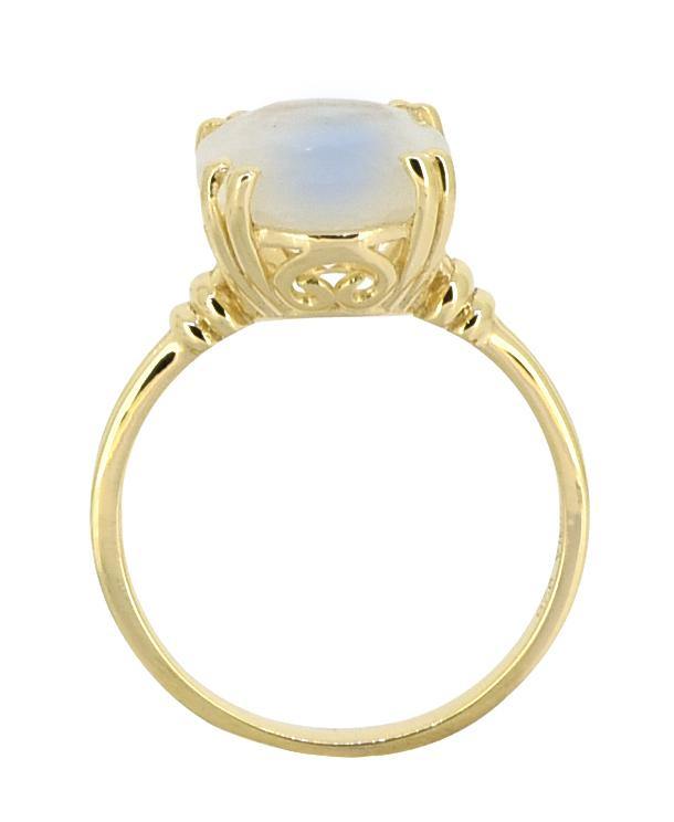 Moonstone Solid 925 Sterling Silver Gold Plated Ring Jewelry - YoTreasure