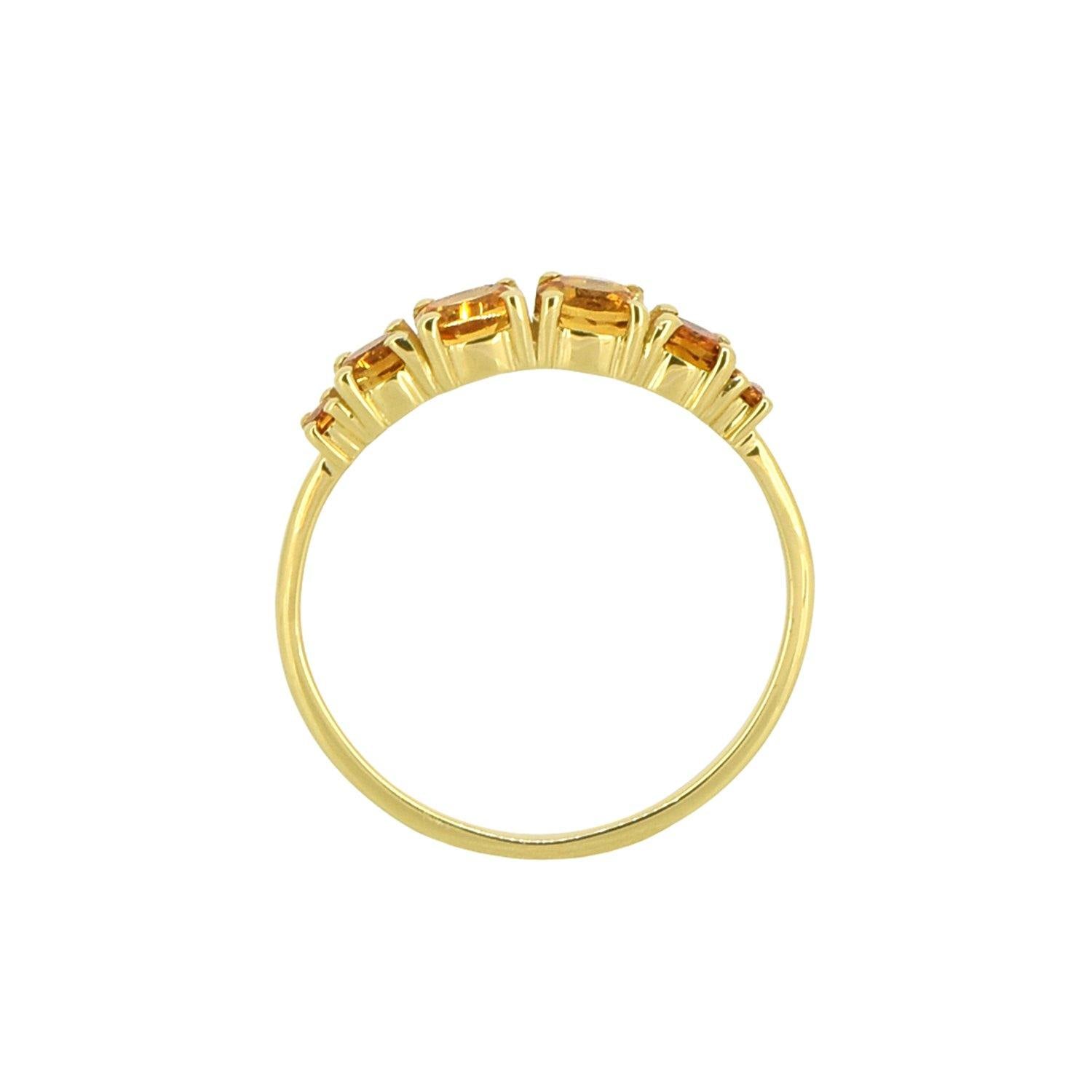 Citrine Solid 925 Sterling Silver Gold Plated Band Ring Jewelry - YoTreasure